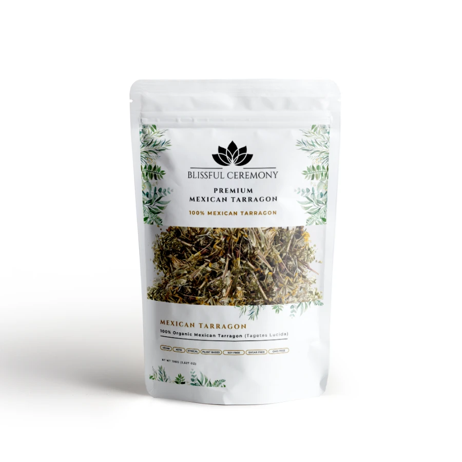 Suszone ziele Tagetes lucida z Meksyku w opakowaniu Blissful Ceremony 100 g
