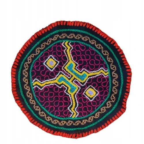 Altar Ceremonialny Haft Rękodzieło Sztuka Shipibo Konibo Art Peru 15 cm