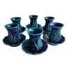FILIŻANKI DO KAWY HERBATY Zestaw Kubków Tureckie Turkus Ceramiczny 12 sztuk