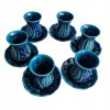 FILIŻANKI DO KAWY HERBATY Zestaw Kubków Tureckie Turkus Ceramiczny 12 sztuk
