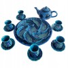 FILIŻANKI DO KAWY HERBATY Zestaw Kubków Tureckie Turkus Ceramiczny 12 sztuk