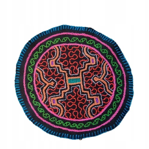 Altar Ceremonialny Haft Rękodzieło Sztuka Shipibo Konibo Art Peru 15-16 cm
