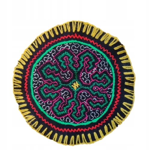 Altar Ceremonialny Haft Rękodzieło Sztuka Shipibo Konibo Art Peru 15-16 cm