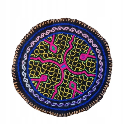 Altar Ceremonialny Haft Rękodzieło Sztuka Shipibo Konibo Art Peru 15-16 cm
