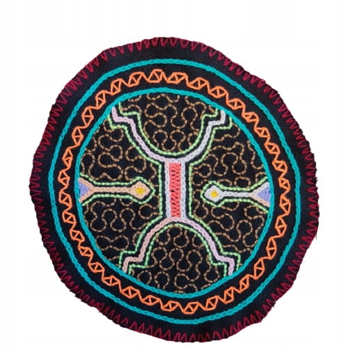 Altar Ceremonialny Haft Rękodzieło Sztuka Shipibo Konibo Art Peru 15-16 cm