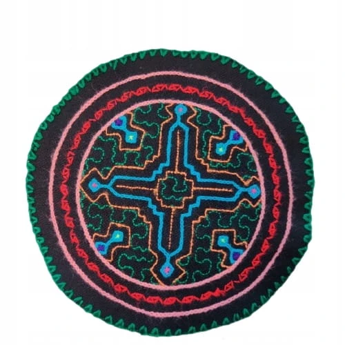 Altar Ceremonialny Haft Rękodzieło Sztuka Shipibo Konibo Art Peru 15 cm
