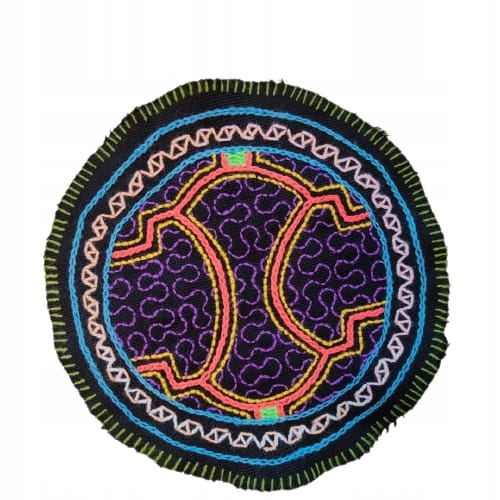 Altar Ceremonialny Haft Rękodzieło Sztuka Shipibo Konibo Art Peru 15-16 cm
