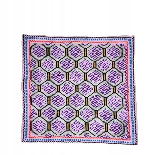 ALTAR CEREMONIALNY Haft Rękodzieło Sztuka Shipibo Konibo Art Peru 30x29 cm