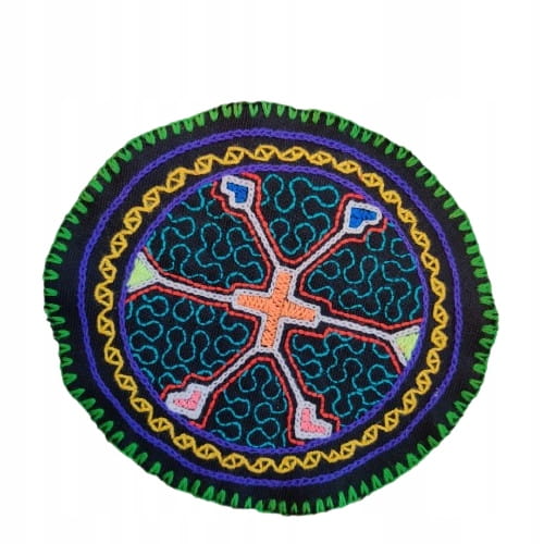 Altar Ceremonialny Haft Rękodzieło Sztuka Shipibo Konibo Art Peru 15-16 cm
