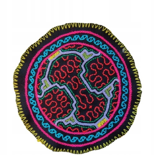 Altar Ceremonialny Haft Rękodzieło Sztuka Shipibo Konibo Art Peru 15-16 cm