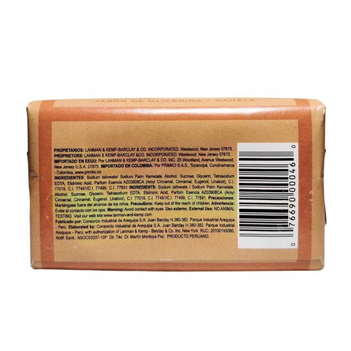 Etykieta mydła cynamonowego Lanman &amp; Kemp w kostce 95 g