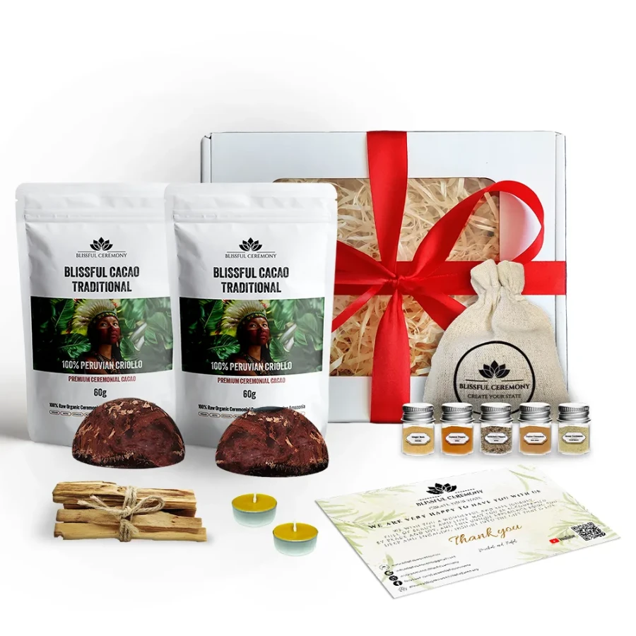 Kakao Ceremonialne Ekologiczne Surowe Peru Criollo Zestaw Na Prezent 120g