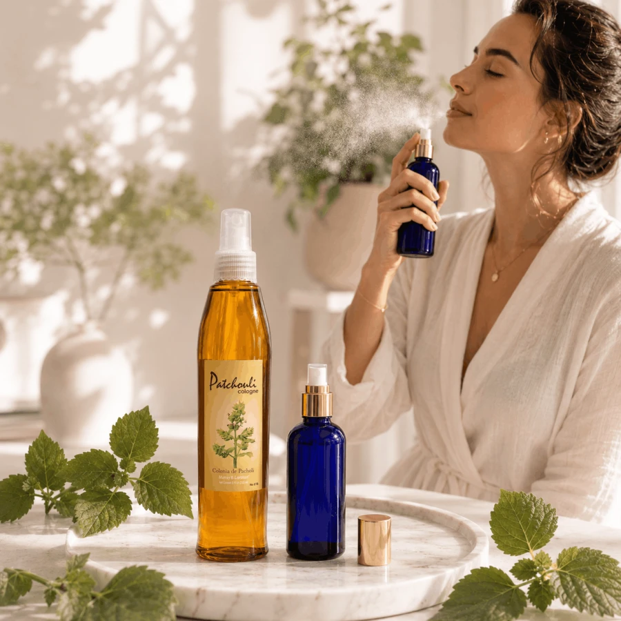 Woda zapachowa Patchouli Cologne Lanman &amp; Kemp podczas użycia