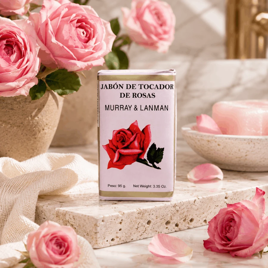 Mydło Jabón de Tocador de Rosas Murray &amp; Lanman w kostce z płatkami róż