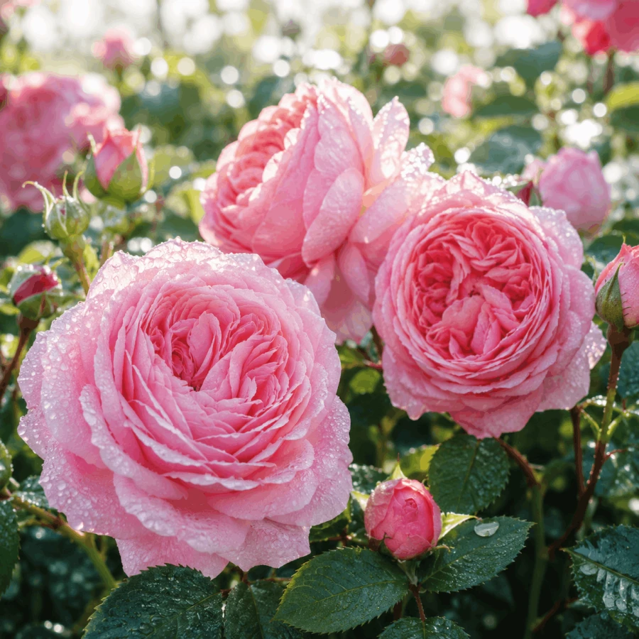 Kwiaty róży (Rosa × damascena)