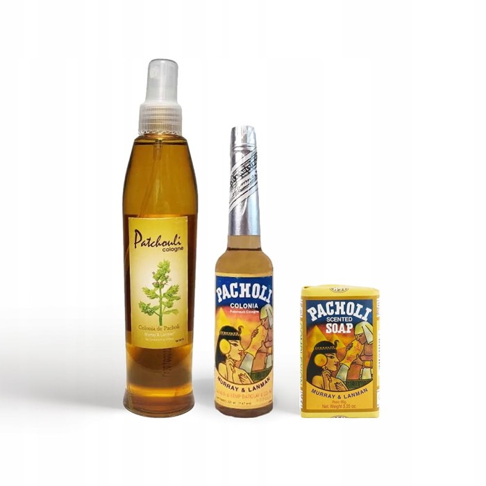 Zestaw wody zapachowej Patchouli Cologne, sprayu Patchouli i mydła Patchouli Murray &amp; Lanman Lanman &amp; Kemp