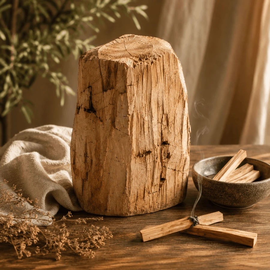 Pień Palo Santo podczas rytuału okadzania