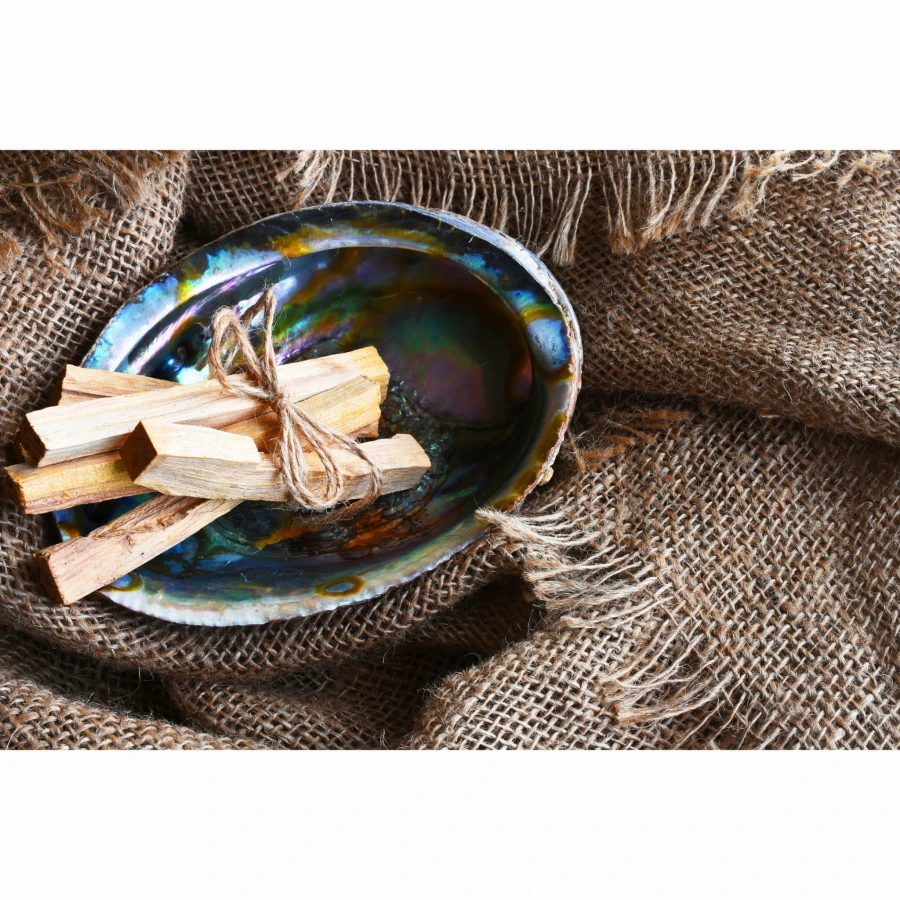 PODSTAWKA POD KADZIDEŁKO Palo Santo Muszla Abalone Rainbow Haliotis Iris
