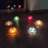 ŚWIECZNIK KWIAT LOTOSU LOTUS Tealight Muszla Capiz Niebieski Akwamarynowy