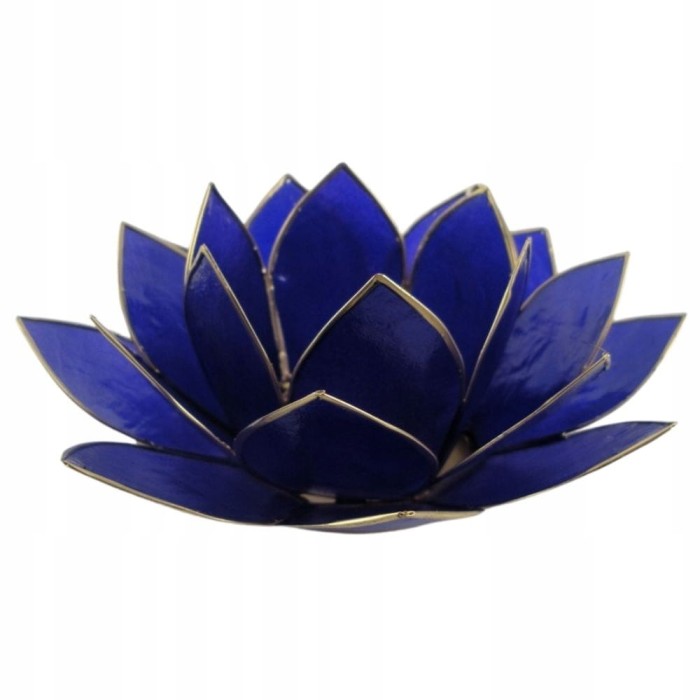 Indygo świecznik Kwiat Lotosu z naturalnej muszli Capiz na świeczkę tealight