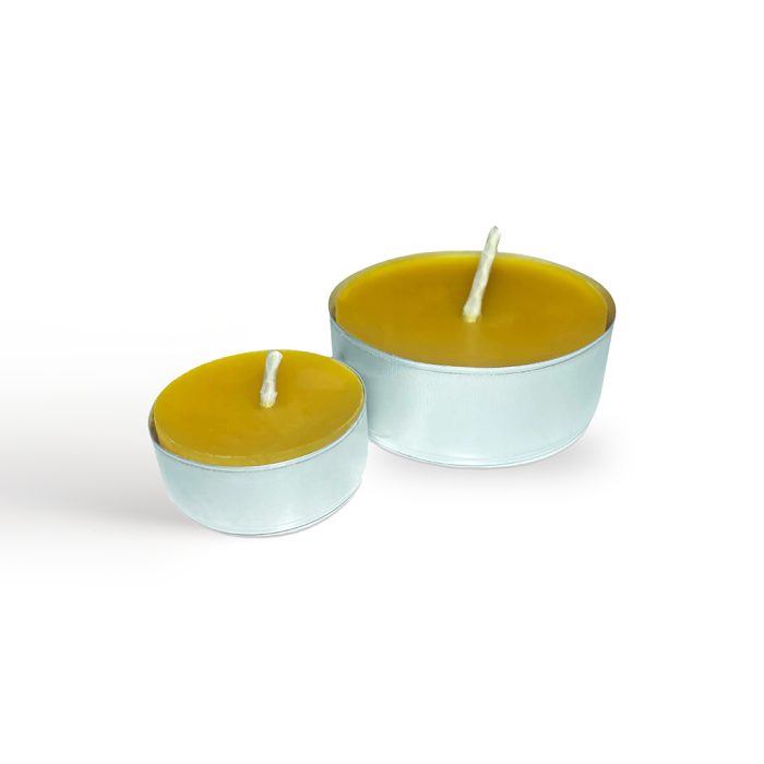 Duża świeca tealight z naturalnego wosku pszczelego