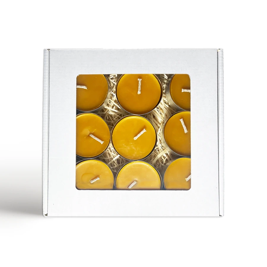 ŚWIECA 100% WOSKU PSZCZELEGO Ceremonialna Podgrzewacz Tealight Duża 9 SzT