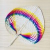 WACHLARZ BAMBUSOWY Ręcznie Robiony Elegancki Ozdobny Kolorowy Boho 30x35cm